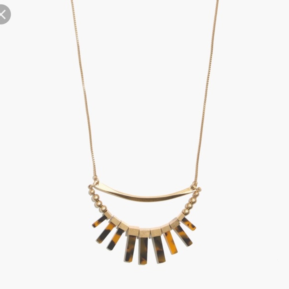 Madewell Tortoise Fringe Necklace great condition!